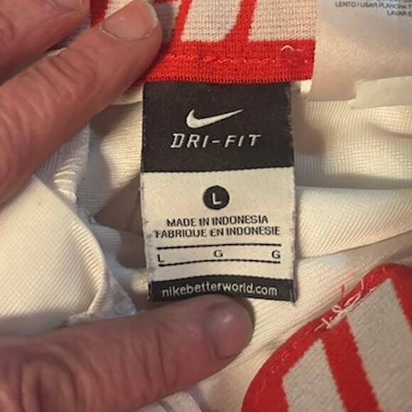 Nike Baseball Softball Pants Uniform White and Red Dri-fit Pockets Men's L - Picture 8 of 11